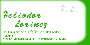 heliodor lorincz business card